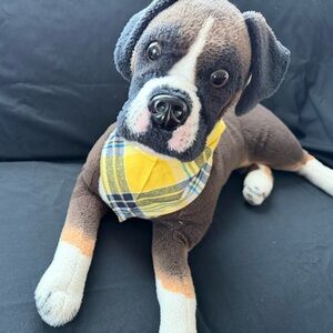 Yellow, blue, and White Checkered   Dog Bandanna